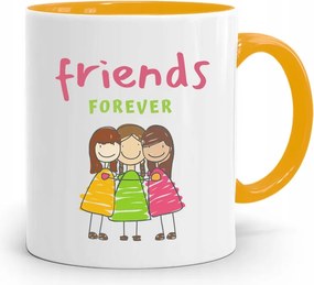 Sárga Bögre Barátnak Legjobb Barátnőknek fényképes nyomtatással