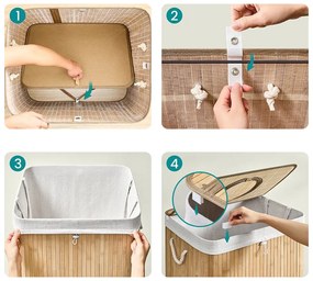 Bambusz szennyestartó kivehető hálóval