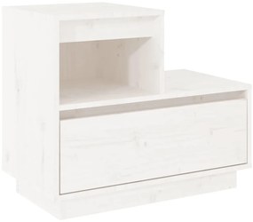 2 db fehér tömör fenyőfa éjjeliszekrény 60 x 34 x 51 cm
