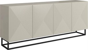 Asha komód 200 cm négyajtós - kasmír / fekete láb