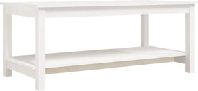 vidaXL fehér tömör fenyőfa dohányzóasztal 110 x 55 x 45 cm