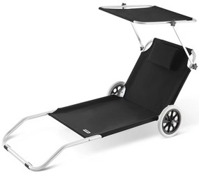 Deuba Kreta alumínium napozóágy - fekete