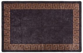 fekete és arany csúszásmentes mosható szőnyeg 80 x 150 cm