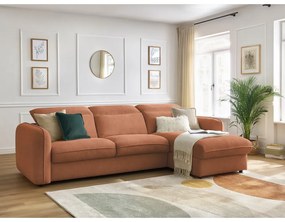 Narancssárga kinyitható sarokkanapé (variálható) Achille – Bobochic Paris