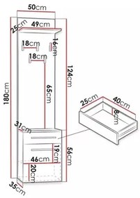 Bangor III NEW Előszobafal Sonoma N
