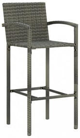 3 részes szürke polyrattan kerti bárszett