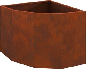 vidaXL Sarok Virágtartó Rozsdás 45 x 45 x 35 cm időjárásálló acél