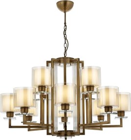 VARANA láncos csillár 12xE27/40W/230V bronzszínű