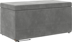 vidaXL Zsámoly Sötétszürke 81 x 41 x 40 cm Bársony és Műanyag Fa