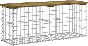 vidaXL impregnált fenyőfa gabion kerti pad 103 x 31,5 x 42 cm
