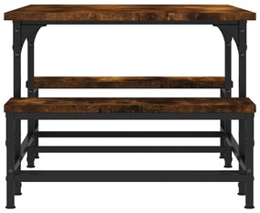 Füstös tölgy színű szerelt fa dohányzóasztal 100 x 50,5 x 40 cm