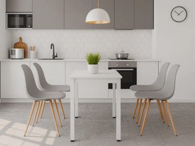 Fehér étkezőasztal fehér asztallappal, TESSA 120x60 cm