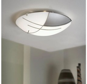 EGLO 89758 - RAYA fali/mennyezeti lámpa 1xE27/60W ezüst/fehér