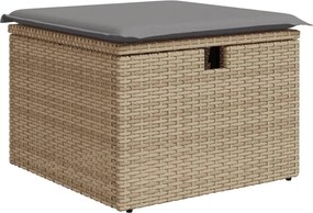 vidaXL bézs polyrattan kerti szék párnával 55 x 55 x 37 cm