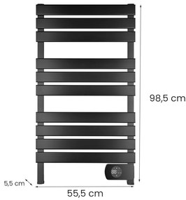 Elektromos törölközőszárító radiátor - TW-588A-Black - 450W - FEKETE
