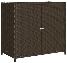 vidaXL barna polyrattan kerti tárolószekrény 83x45x76 cm