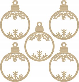 Karåcsonyfa gömbök 5 db-os decopupage dekoråció szett Fagyöngy