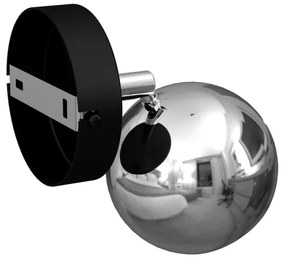 Fali spotlámpa COMET 1xGU10/8W/230V fekete/fényes króm