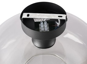 Art Deco mennyezeti lámpa fekete füstüveggel - Bizle