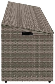 Szürke polyrattan kerti tárolóláda 220x50x58 cm