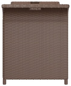 barna polyrattan kerti pad párnával 116 x 46 x 57 cm