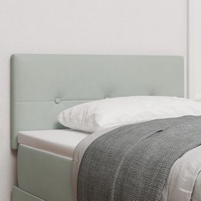 LED Fejtámla Gombos Foltos Világosszürke 80 cm Bársony