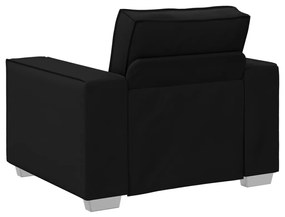 Fekete Műbőr Fotel - 59 cm