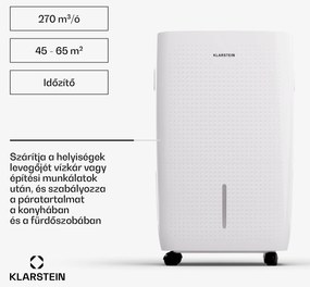 Klarstein DryFy Pro Connect Smart, Párátlanító, WiFi, Kompresszor, 60l/24 h, 45-65 m²