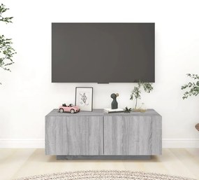 szürke sonoma színű szerelt fa TV-szekrény 100 x 35 x 40 cm