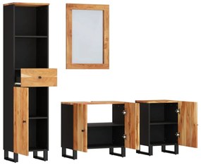 4 részes tömör akácfa fürdőszobai bútorszett