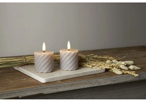 Flamme Swirl Antique 2 db szürke LED viaszgyertya, magasság 7,5 cm - Star Trading