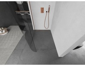 Mexen Kioto, lekerekített zuhanyparaván 80 x 200 cm, 8 mm átlátszó üveg, rózsa arany profil, 800-080-101-60-06