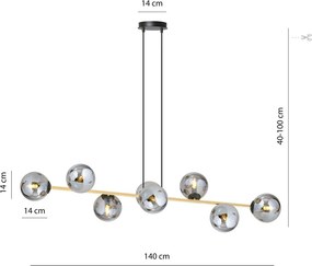 Emibig modern függeszték gravity fekete grafit arany emi1237/8