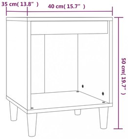 2 db betonszürke éjjeliszekrény 40x35x50 cm