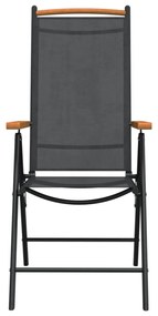 7 részes fekete-barna alumínium kerti étkezőgarnitúra