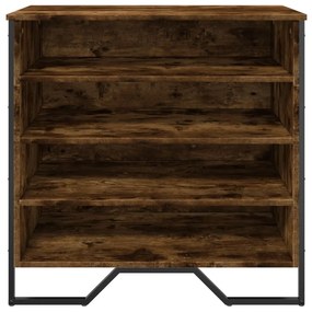 füstös tölgy színű szerelt fa cipőszekrény 80 x 38 x 78 cm