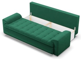 Tokio kanapéágy, bársony, zöld