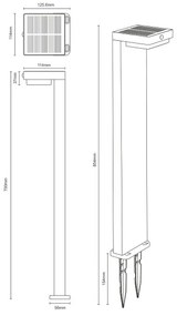 Zuma Line PT33813 - GRID LED napelemes lámpa 4,5W, 2000 mAh, IP44 fekete