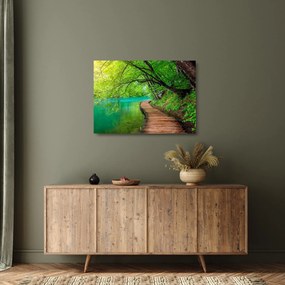 Üveg kép - Plitvicei-tavak (70x50 cm)