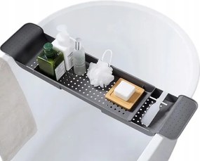 Fürdőszobai kádpolc rendszerező kihúzható tálca deszka Állítható szürke