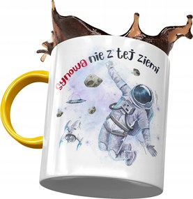 Sárga Bögre Fia Ajándék Nyomtatott Fotóval