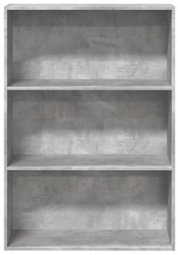 betonszürke szerelt fa könyvespolc 80 x 30 x 114 cm