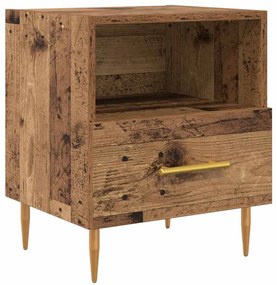 Éjjeli asztal fiókkal 2 pcs Régi fa 40 x 35 x 47.5 cm Faanyag