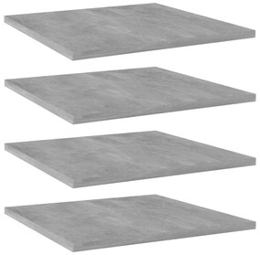 4 db betonszürke szerelt fa könyvespolc 40 x 40 x 1,5 cm