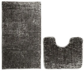 Sötétszürke fürdőszobai kilépő szett 2 db-os WC-hez 80x50 cm Bati – Restilo