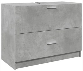 Betonszürke szerelt fa mosdószekrény 78 x 37 x 59 cm