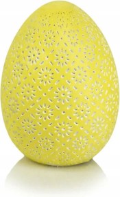 Sárga kerámia húsvéti tojás figura 10 cm