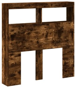 füstös tölgy színű áthidalószekrény LED-ekkel 100 x 17 x 102 cm
