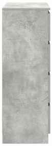 betonszürke szerelt fa tálalószekrény 80x35x99 cm