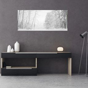 Kép - Fából készült móló télen (120x50 cm)